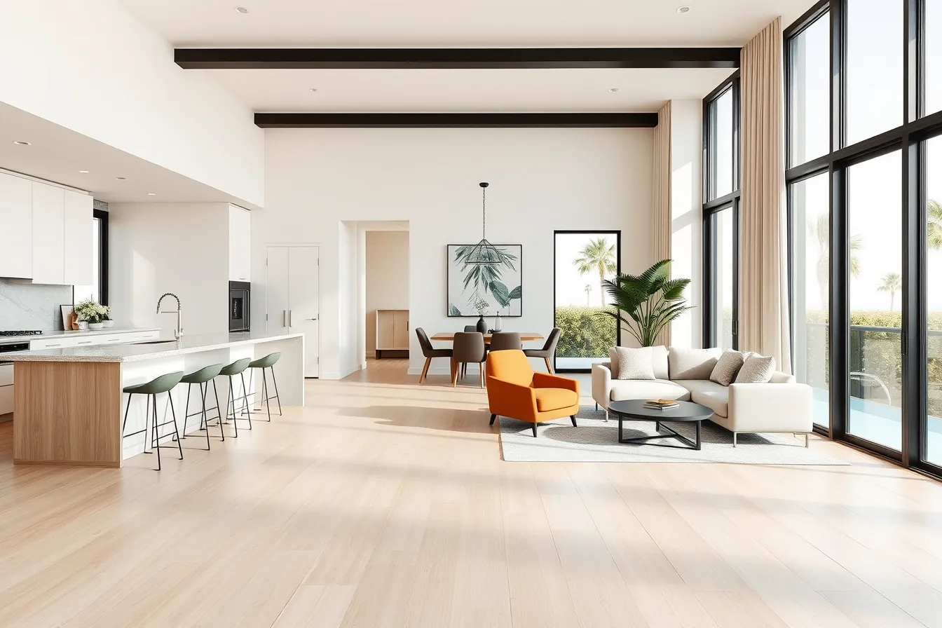 Illustrative refreshed rental interior representing cleaning and turnover readiness
